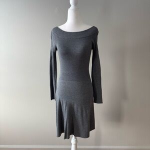 WHBM Ribbed Sweater Dress | XXS | Gray